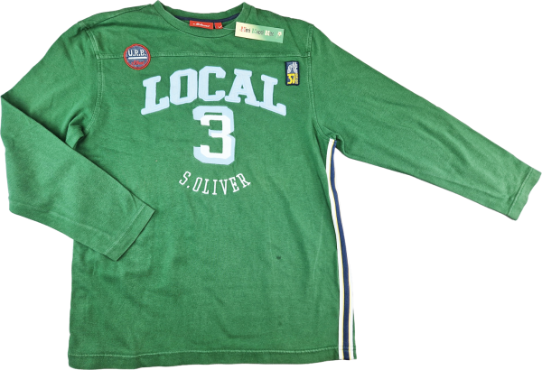 Langarmshirt Gr. 146&152 s.Oliver grün Sportshirt Aufdruck