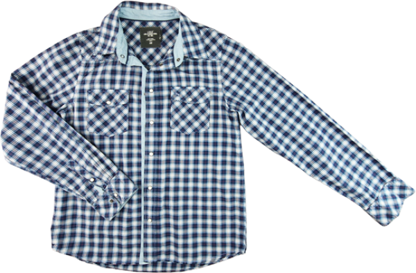 Karohemd Gr. 170 H&M blau/rosa langarm