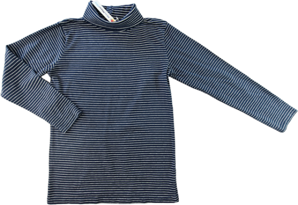 Langarmrolli Gr. 146/152 Verbaudet dunkelblau geringelt