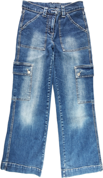 Stretch Cargojeans Gr. 158/164 Fitz blau mit vielen Taschen