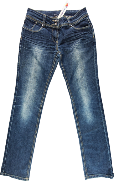 leichte Jeans Gr. 158/164 C&A blau lang Blumenabdruck