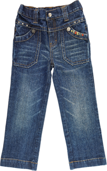 Jeanshose Gr. 122 Tik Tak dunkelblau lang mit Stickerei