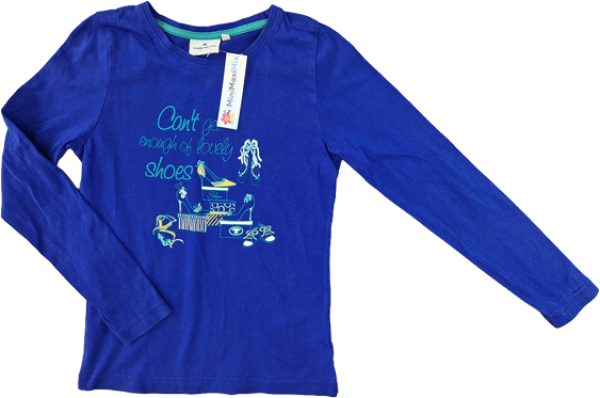 Langarmshirt Gr. 128 Tom Taylor dunkelblau/lila mit Schuhen