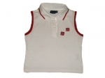 Achselstretchtop Gr. 128 Aldi weiß/rot Poloshirt * Zwillinge *