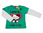 Langarmshirt Gr. 86/92 Hello Kitty grün